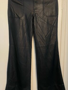 Pilcro Faux Leather Black Pants